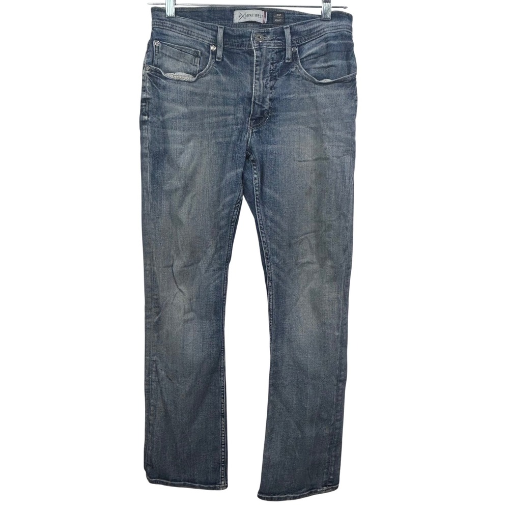 Departwest Nomad Straight Leg Jeans Mens 31R Medium Wash Blue Stretch
